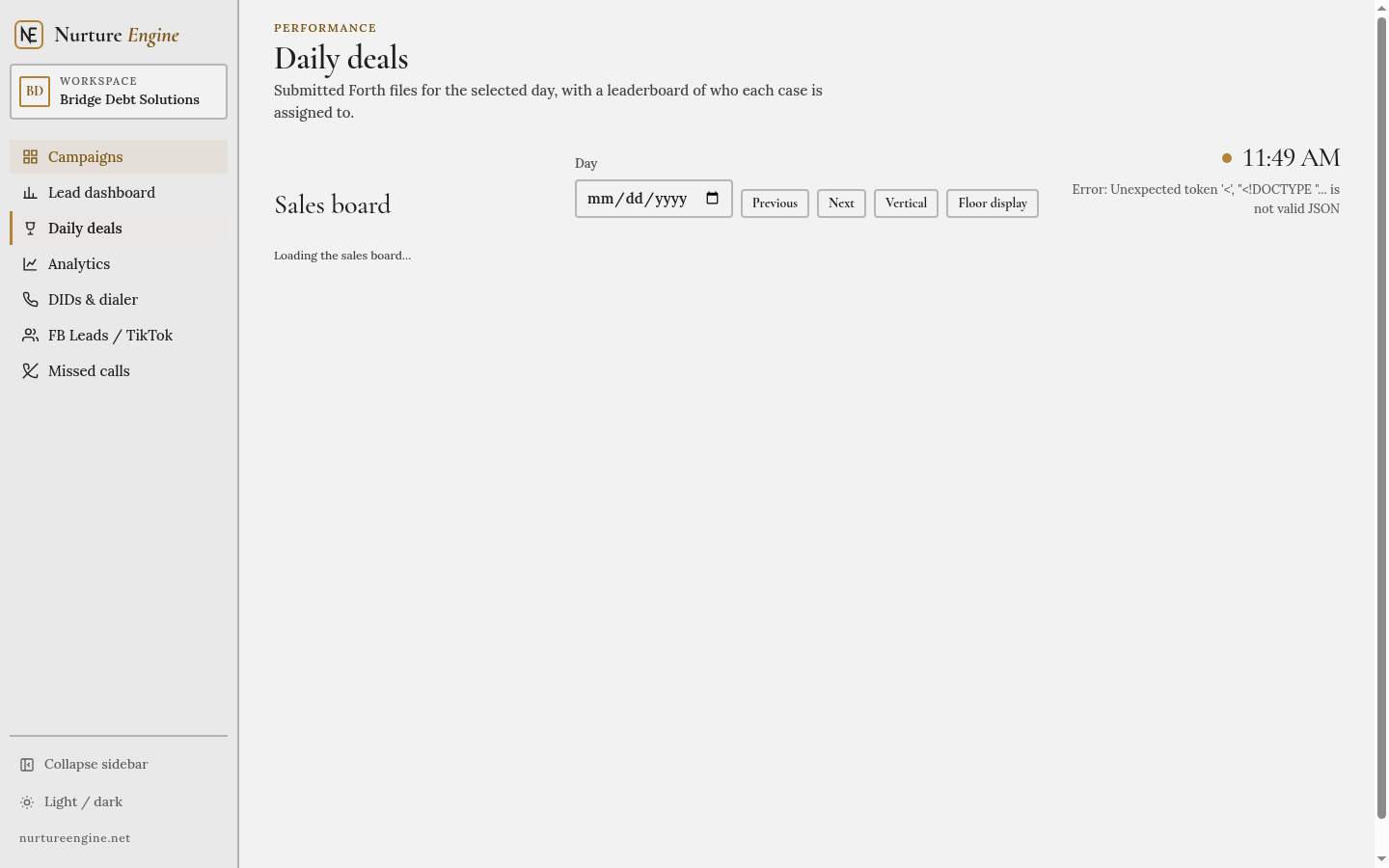 Daily deals board